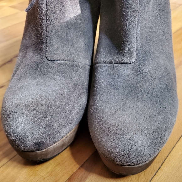 COCLICO Taupe Suede Wooden Platform Ankle Boots, EU 40 - Picture 5 of 14